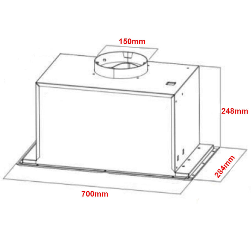 Euro Appliances EM70UMS 70cm Stainless Steel Undermount Rangehood