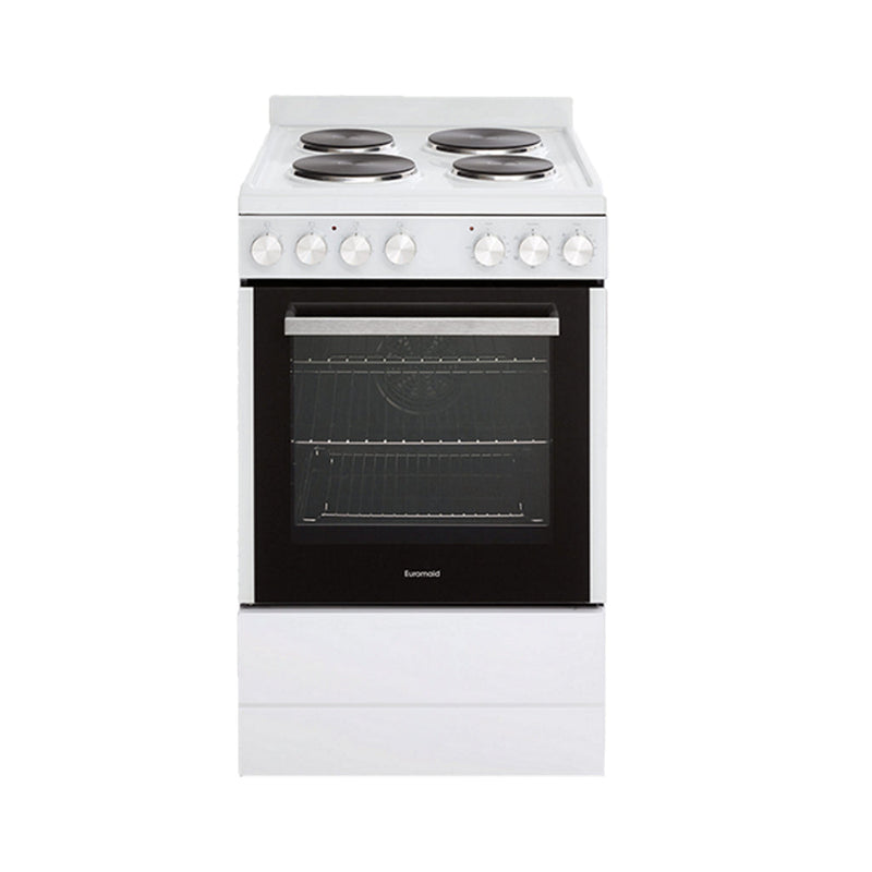 Euromaid EFS54FC-SEW 540mm White 5-Function Electric Freestanding Cooker