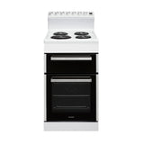 Euromaid EFS54RC-DRW 54cm White Coil Hotplate Electric Freestanding Stove