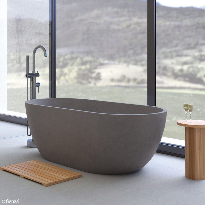 Fienza Jada Freestanding Concrete Bath 1550mm, Matte Grey