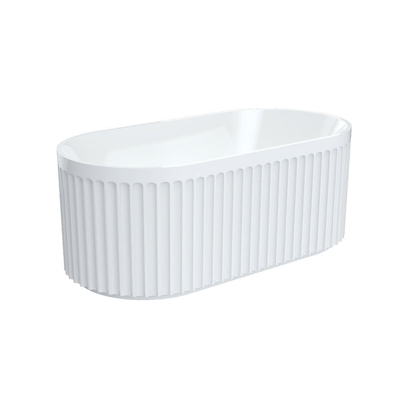 Fienza FR711-1500 Eleanor Fluted Freestanding Acrylic Bath 1500mm, Gloss White - Special Order