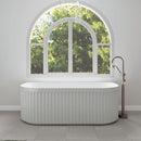Fienza Eleanor Fluted Back To Wall Acrylic Bath 1700mm - Gloss White