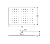 Fienza Koko Rectangular Shower Head - Brushed Nickel