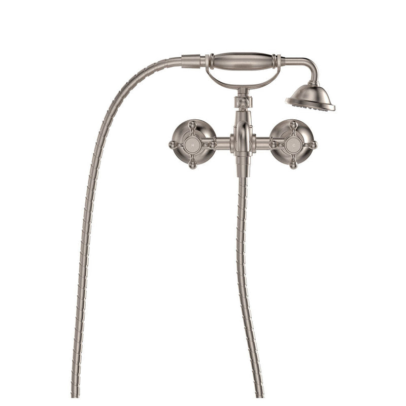 Fienza 336105BN Lillian Exposed Bath Tap Set with Hand Shower, Brushed Nickel - Special Order