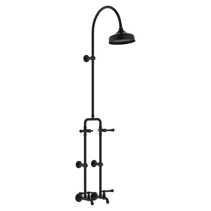 Fienza 455123BL Lillian Lever Exposed Rail Shower & Bath Set, Matte Black