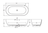 Fienza ST11-1700B Luciana Freestanding Stone Bath 1690mm, Matte Black