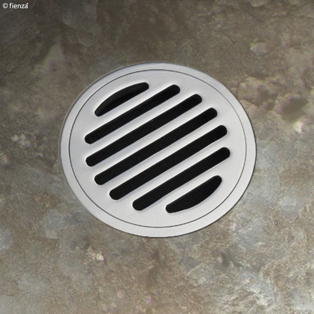 Fienza GRA81 Square Floor Waste with Round Grate 50mm, Chrome