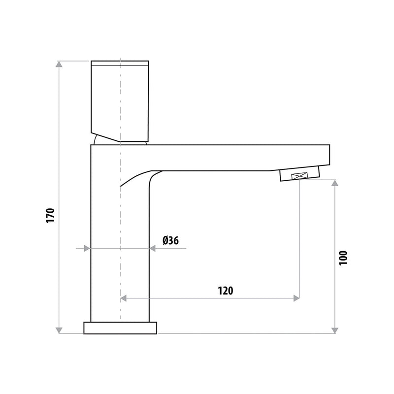 The GABE Standard Basin Mixer Chrome / Matte Black T705CP/BK (Special Order)