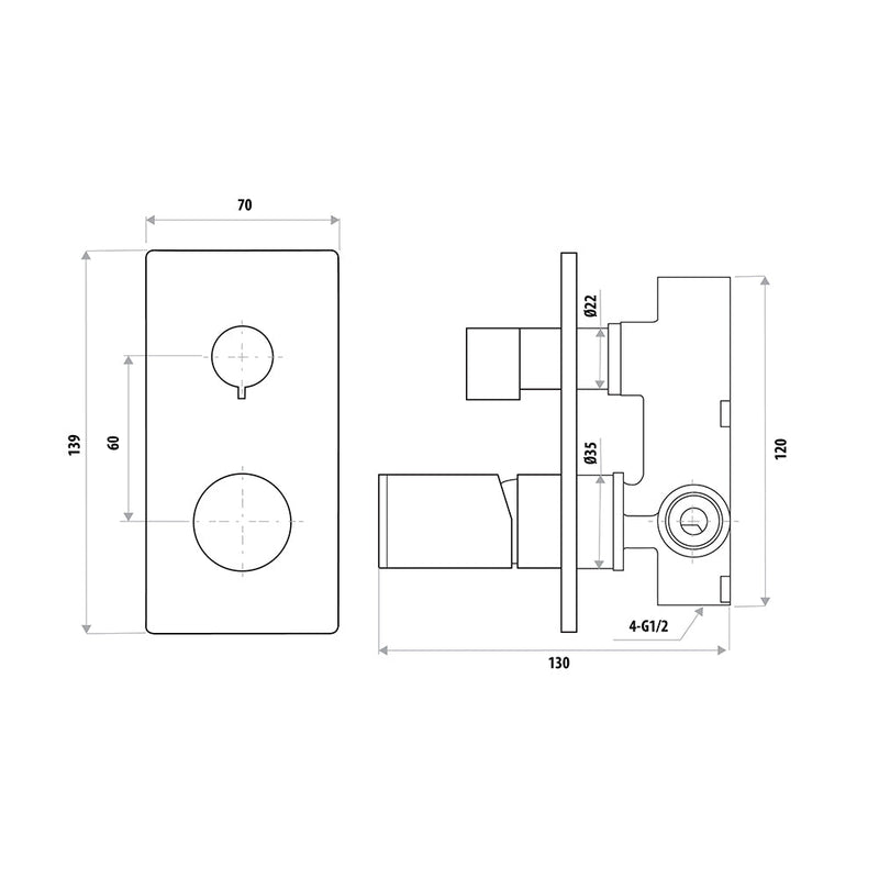 The GABE Diverter Mixer Brushed Nickel T709BN (Special Order)