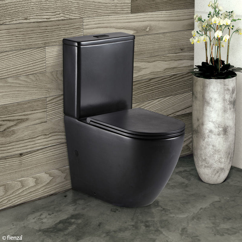 Fienza Koko Slim Seat Back-to-Wall Suite - Matte Black