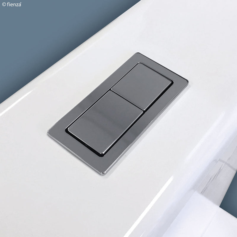 Fienza Delta Care Back-to-Wall Toilet Suite White Seat - Slim Buttons