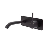 Fienza Kaya Square Plate Up Wall Basin / Bath Mixer Set 160mm - Matte Black