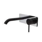 Fienza Kaya Square Plate Wall Basin / Bath Mixer Set 200mm - Matte Black
