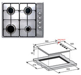 Linea LGH60 Italian Made Stainless Steel Gas Cooktop - Seconds Discount