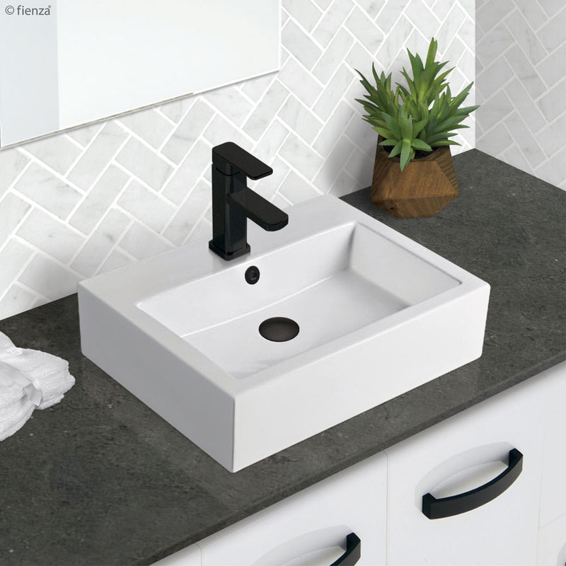 Fienza RB07N Modena Above Counter Basin 1 Tap Hole, White Gloss - Special Order