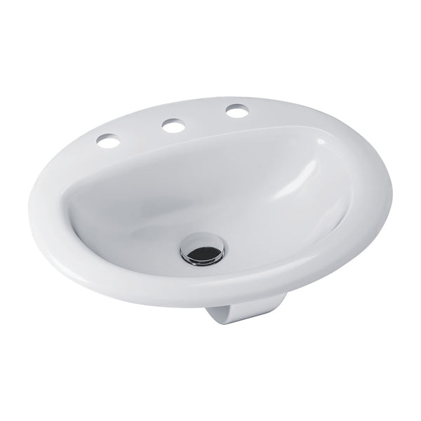 Fienza RB405-3 Stella Inset Basin 3 Tap Holes, White - Special Order