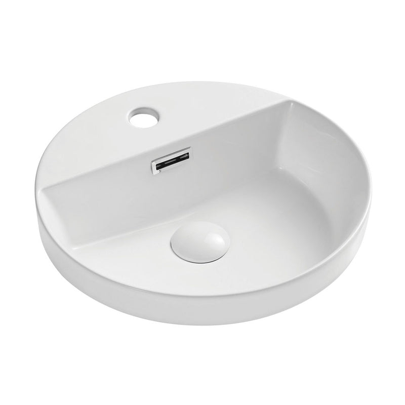 Fienza Reba RB4066 Semi Inset Basin with 1 Tap Hole, White