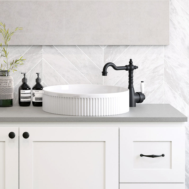 Fienza RB465 Eleanor Round Above Counter Basin, White - Special Order