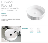 Fienza RB465 Eleanor Round Above Counter Basin, White