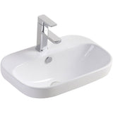 Fienza RB5033-1 Parisa Semi Inset 1 Tap Hole Ceramic Basin, White