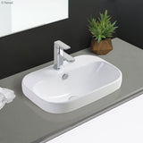 Fienza RB5033-1 Parisa Semi Inset 1 Tap Hole Ceramic Basin, White