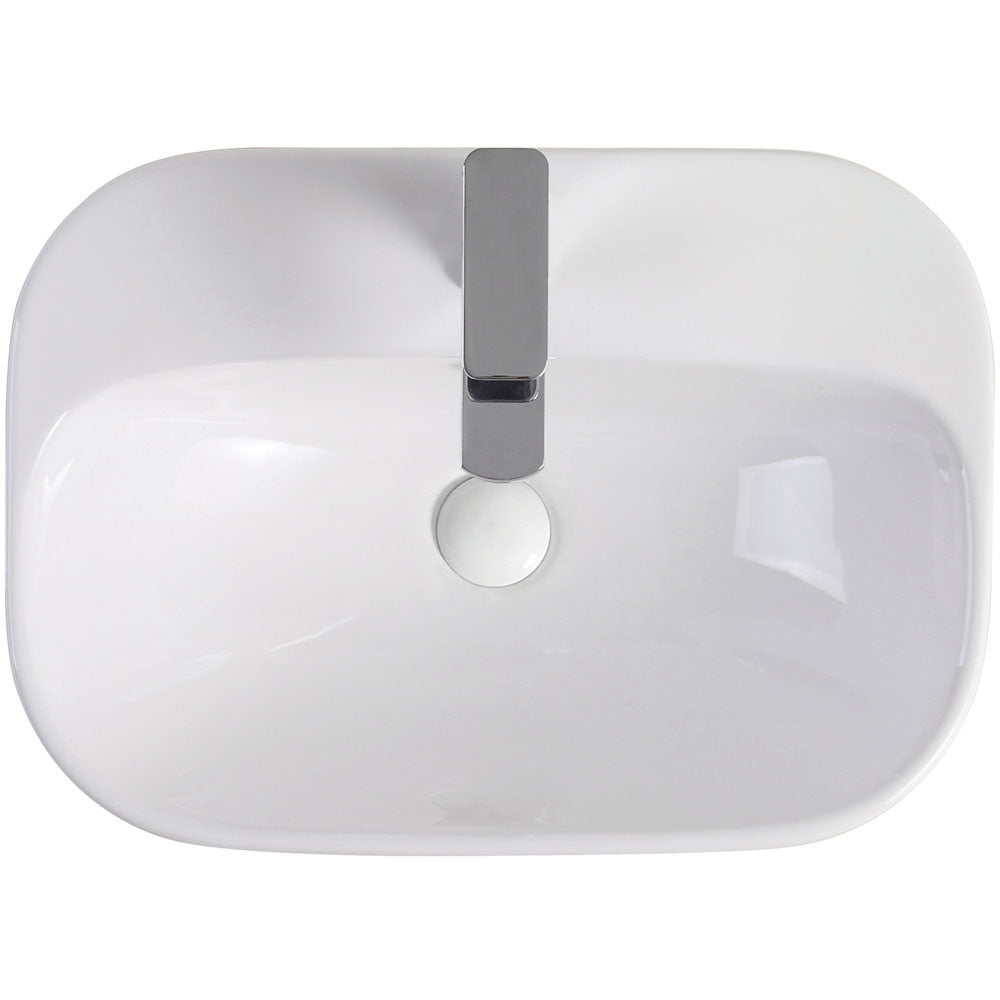 Fienza RB5033-1 Parisa Semi Inset 1 Tap Hole Ceramic Basin, White