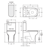 Fienza Rak Compact Back-to-Wall Suite - Blue Seat