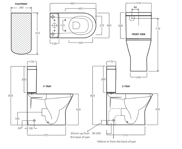 Fienza Rak Resort Back-to-Wall Suite Bottom Inlet