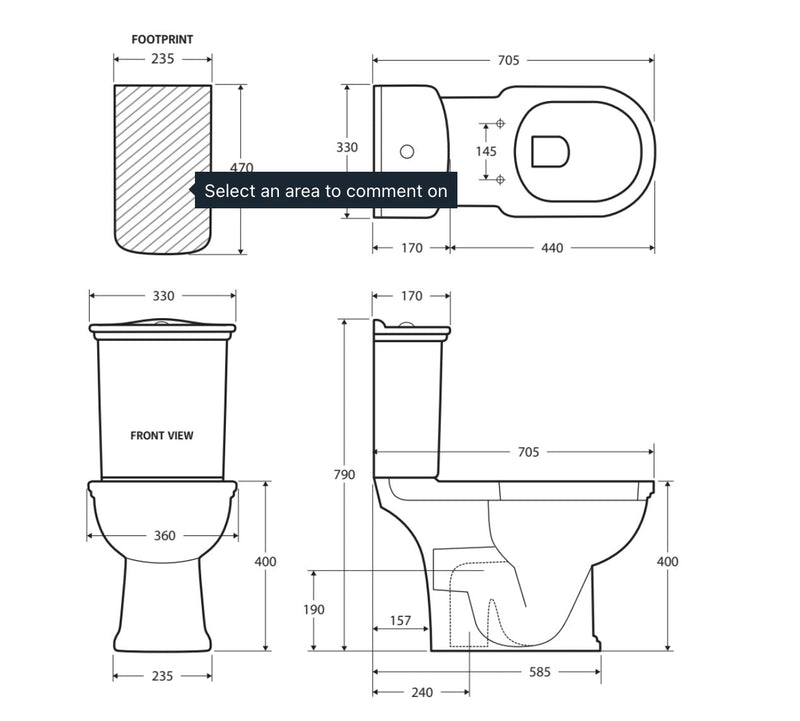 Fienza Rak Washington Close-Coupled Suite S-Trap 240 - Ivory