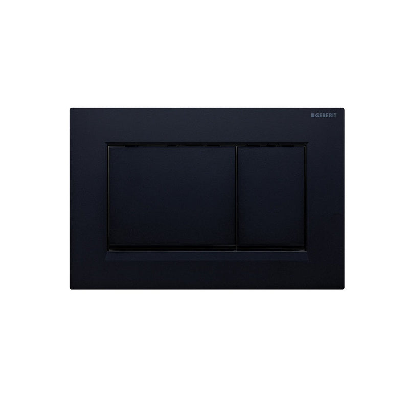 Fienza SIG30-BL Rectangular Flush Buttons for Geberit Sigma 30, Matte Black with Black Trim - Special Order