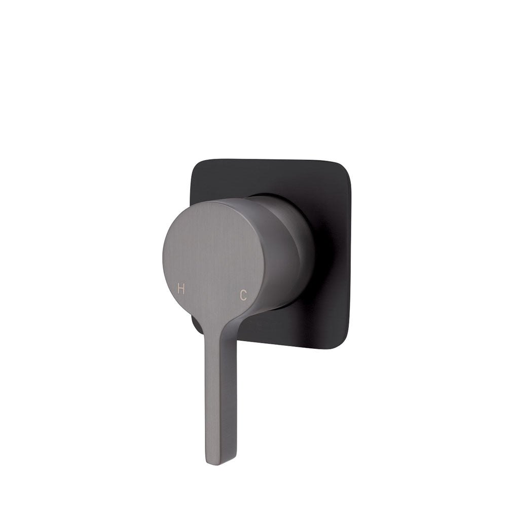 Fienza Sansa Soft Square Plate Wall Mixer - Gunmetal Grey