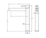 Fienza Sansa Tall Basin Mixer - Brushed Nickel