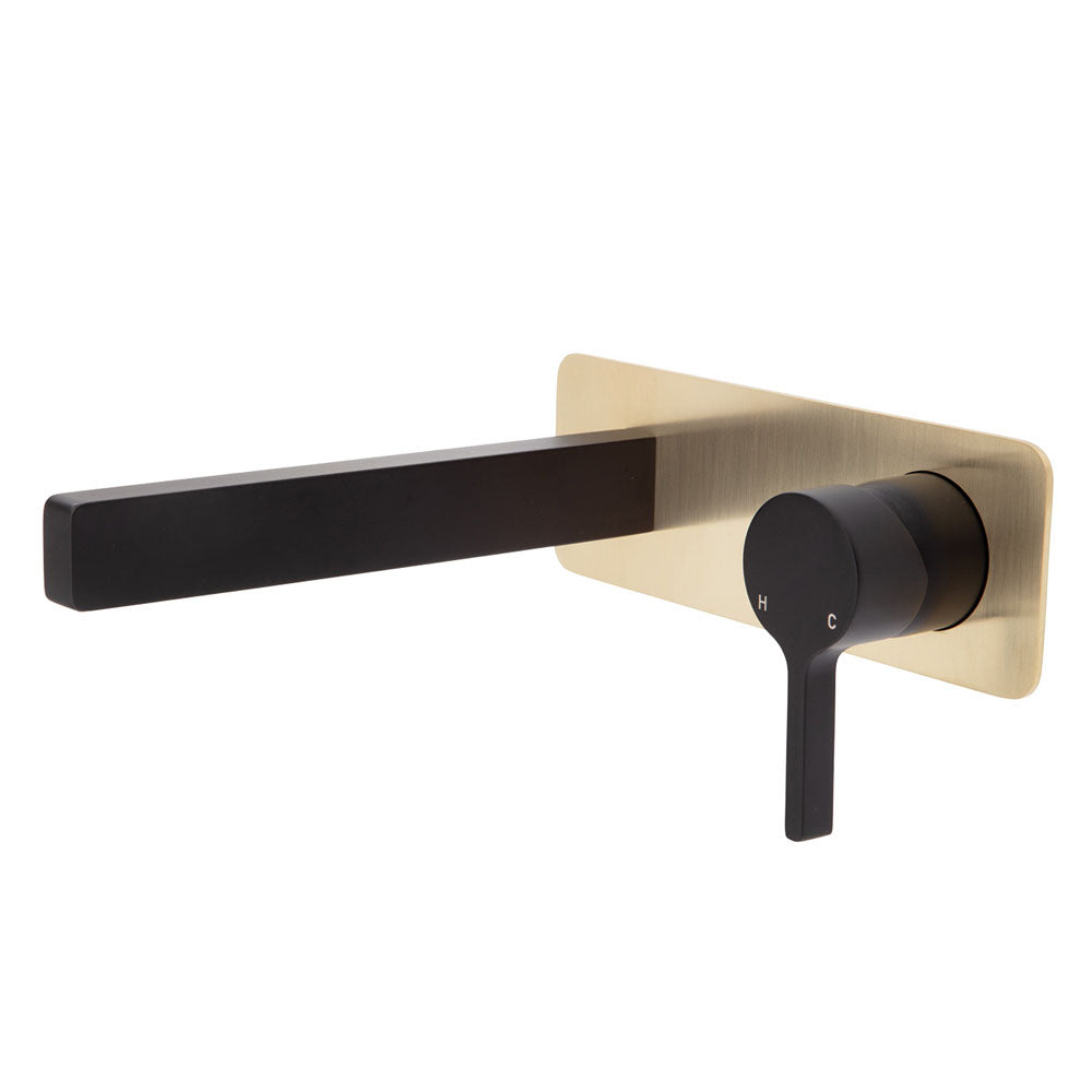 Fienza Sansa Wall Basin Mixer Set - Matte Black