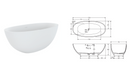 Fienza ST28-1550 Sasso Freestanding Stone Bath 1500mm, Matte White - Special Order