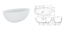 Fienza ST28-1650 Sasso Freestanding Stone Bath 1650mm, Matte White - Special Order