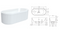 Fienza FR711-1700 Eleanor Fluted Freestanding Acrylic Bath 1700mm, Gloss White - Special Order