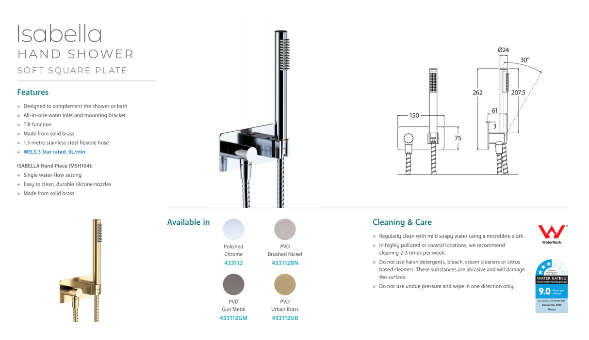 Fienza Isabella Hand Shower - Urban Brass