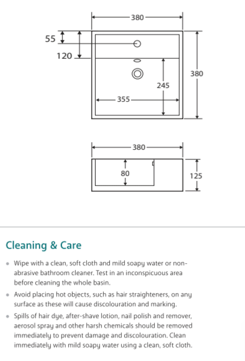 Fienza TR4148 Helen Junior 1 Tap Hole Above Counter Basin, White - Special Order