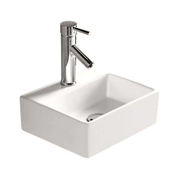 Fienza TR4549 Baby Modena Above Counter Ceramic 1 Tap Hole Basin, White - Special Order