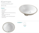 Fienza TR908 Undermount Ceramic Basin Karmen, White