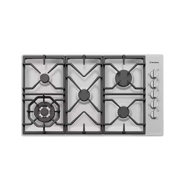 Westinghouse WHG955SB 90cm Stainless Steel Gas Cooktop - Westinghouse New in Box Clearance and Seconds Discount