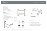 Fienza Lillian Heated Towel Rail - Brushed Nickel