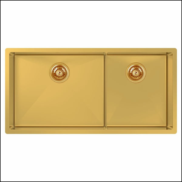 Abey Cr500Dg Piazza Eureka Gold Double Bowl Sink - Special Order Top Mounted Kitchen Sinks
