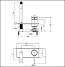 Abey Gareth Ashton 6B-Ws165-Bb Poco Wall Basin/Bath Set 165Mm - Brushed Brass Bathroom Mixers