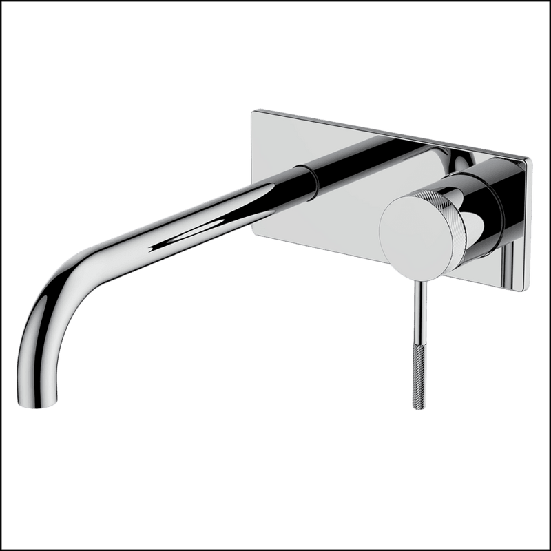 Abey Gareth Ashton 6B-Ws220-K Poco Knurled Wall Basin/Bath Set 220Mm - Chrome Bathroom Mixers
