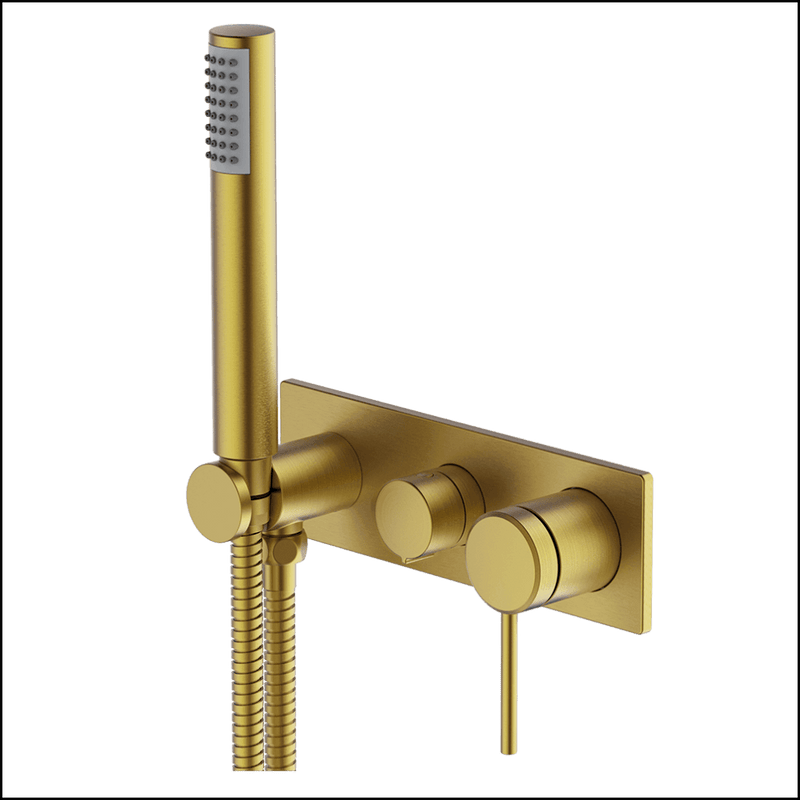 Abey Gareth Ashton 6Bs-Ws-Bb Poco 3 Hole Bath/Shower Mixer Set - Brushed Brass Showers