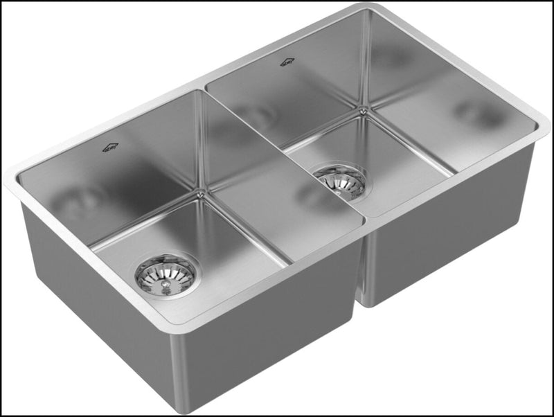 Abey Lua200 Lucia Double Bowl Sink Top Mounted Kitchen Sinks