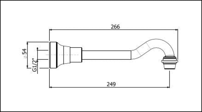 Armando Vicario 2075Bn Provincial Wall Mounted Basin Spout - Brushed Nickel Spouts