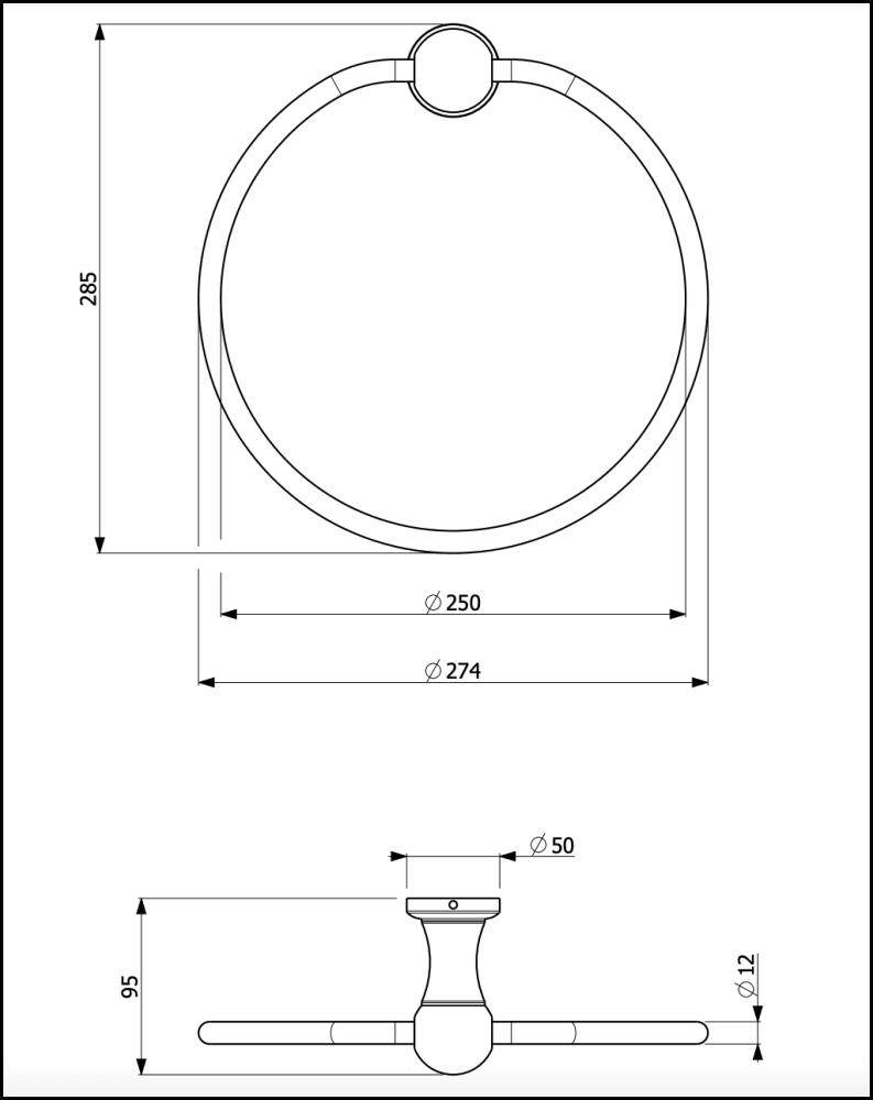 Armando Vicario 900052Br Provincial Bronze Towel Ring Bathroom Accessories