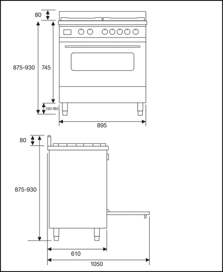Baumatic Baf91Eg 90Cm Italian Made Dual Fuel Freestanding Stove - Ex Display Stoves